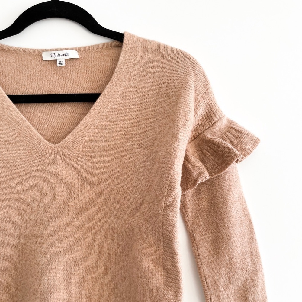 Madewell Ruffle Sleeve Merino Wool Sweater - Picture 2 of 10